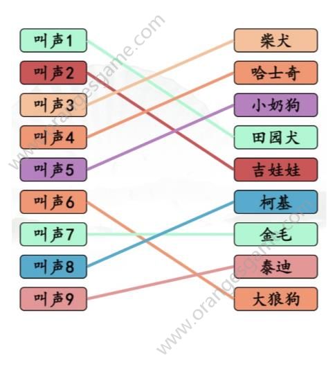 汉字找茬王连线狗的对应叫声答案 哈基米叫声连线答案图片3