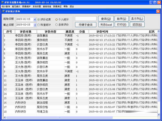 医院满意度评价系统