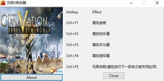文明5美丽新世界五项修改器